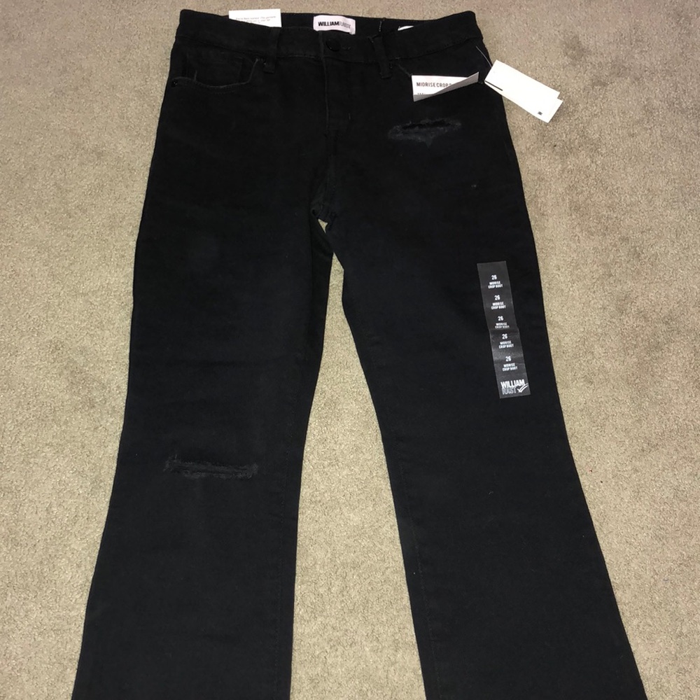 Black Midrise crop boot jeans